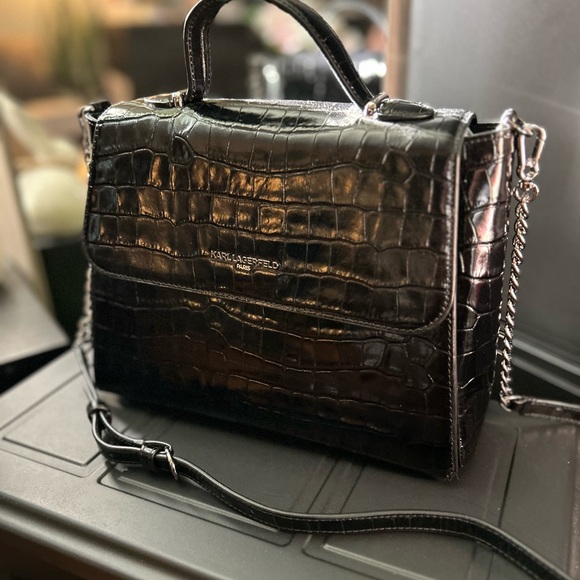 KARL LAGERFELD PARIS CHARLOTTE SATCHEL HANDBAG/CROSSBODY NWT $398 - Picture 5 of 13